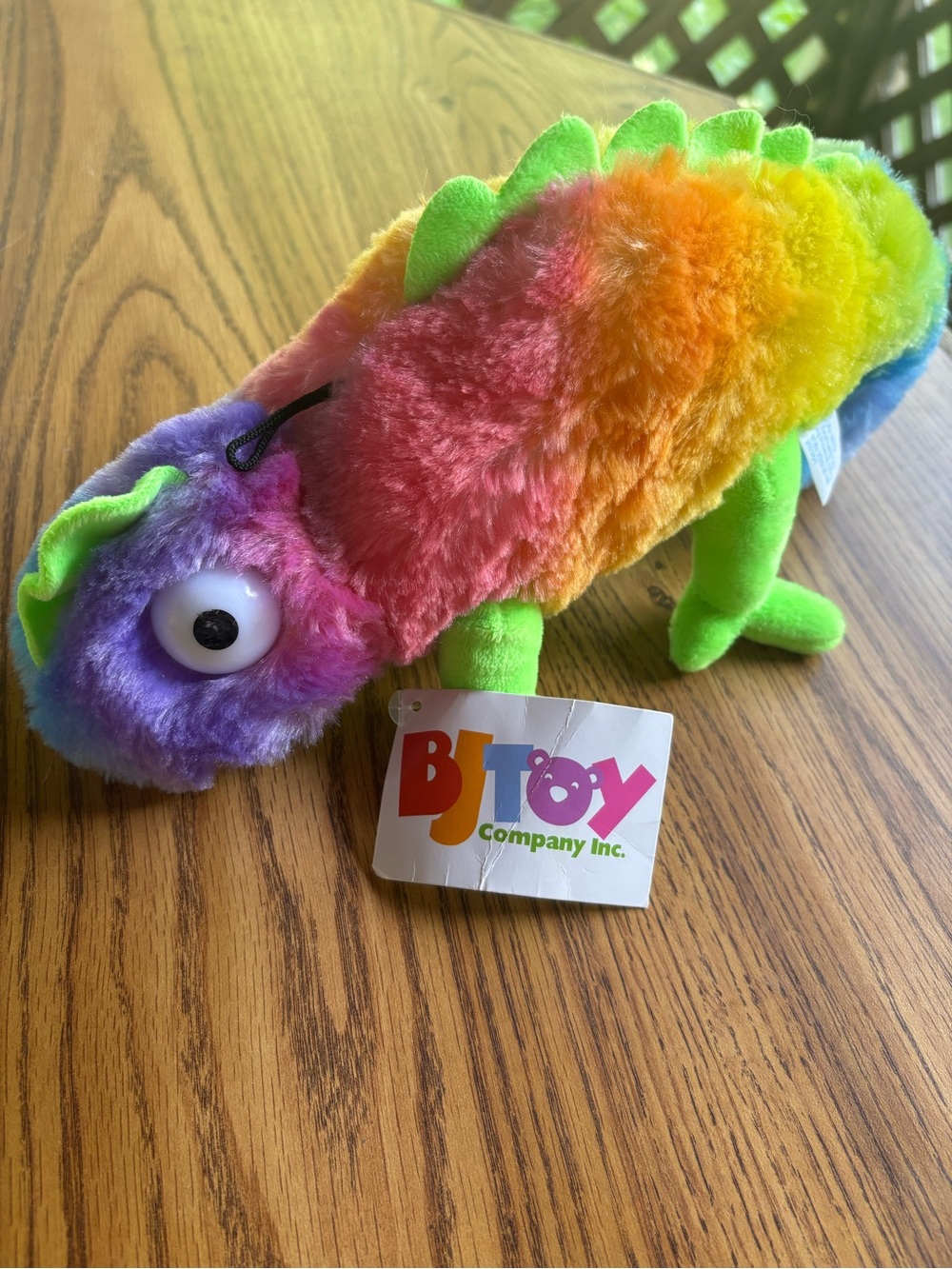 BJ Toy Rainbow Plush Chameleon for Reptile Enrichment - Multicolor
